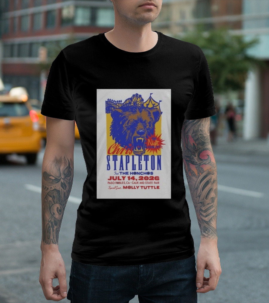 Chris Stapleton Live Concert Paso Robles CA July 14 2026 Featuring The Honchos Special Guest Molly Tuttle T-Shirt