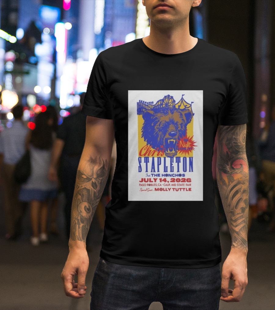 Chris Stapleton Live Concert Paso Robles CA July 14 2026 Featuring The Honchos Special Guest Molly Tuttle T-Shirt