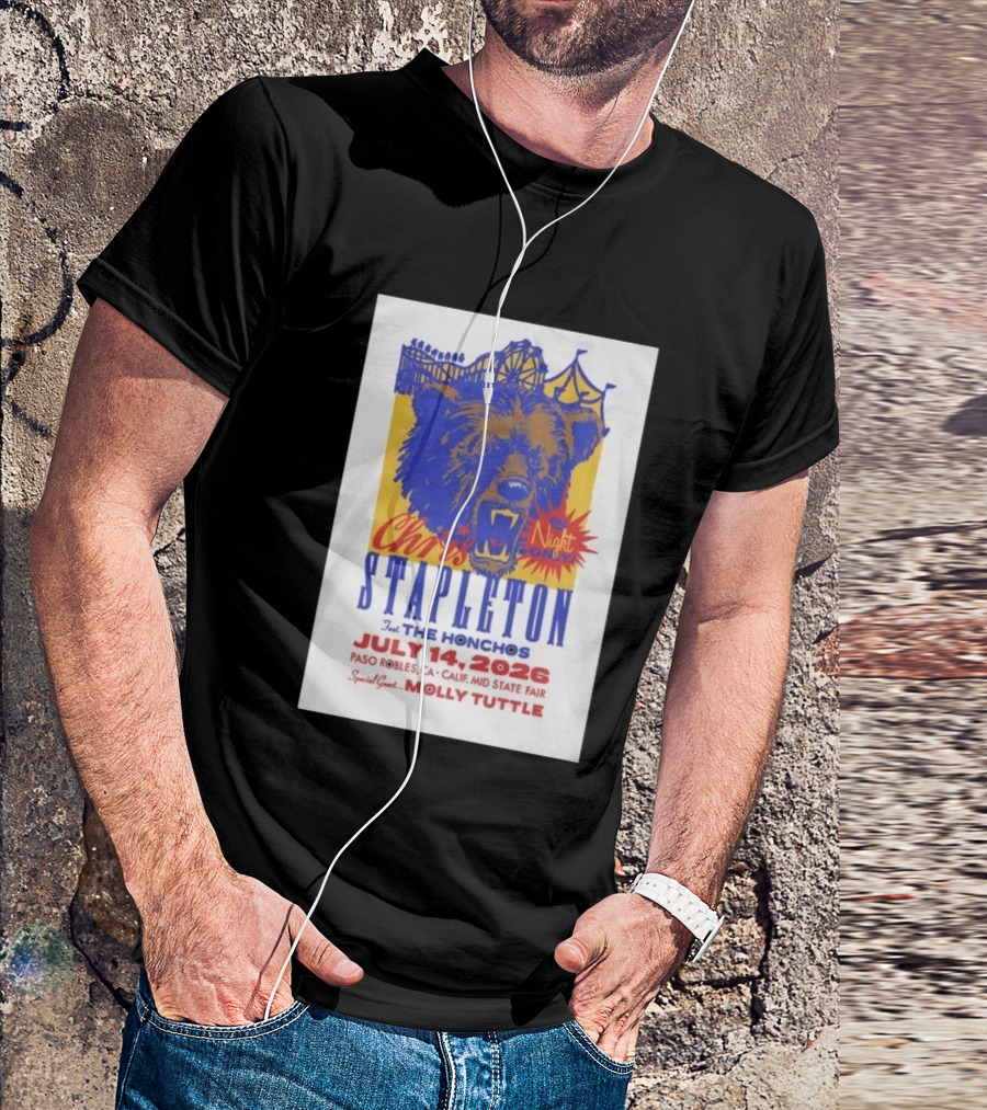Chris Stapleton Live Concert Paso Robles CA July 14 2026 Featuring The Honchos Special Guest Molly Tuttle T-Shirt