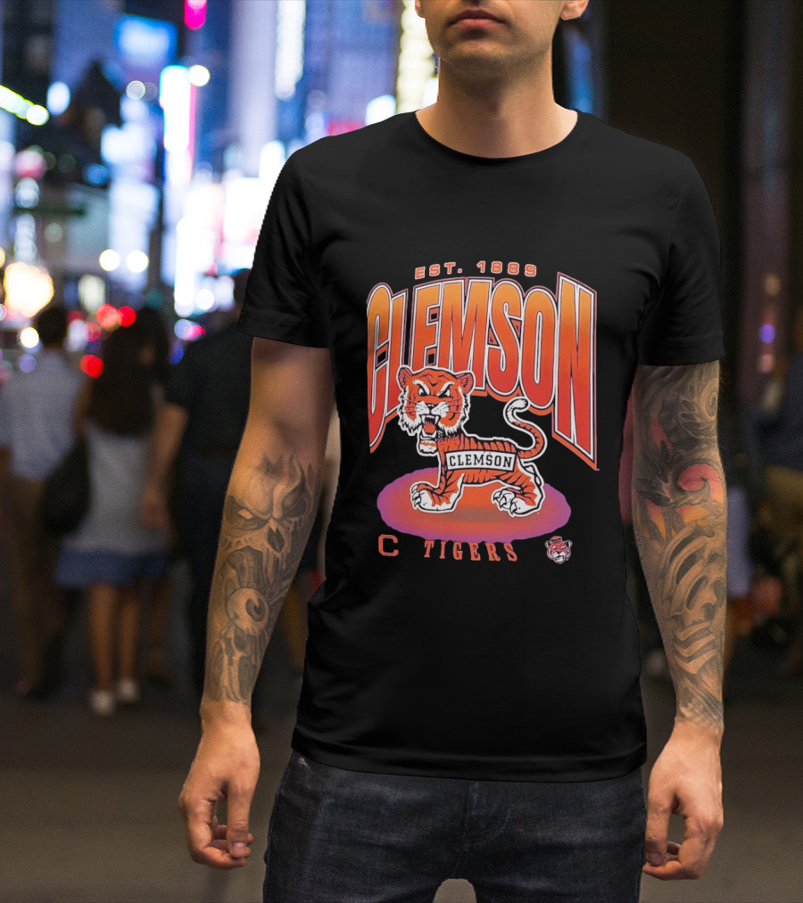 Clemson Tigers Est 1889 Iconic Clemson Football Tiger T-Shirt