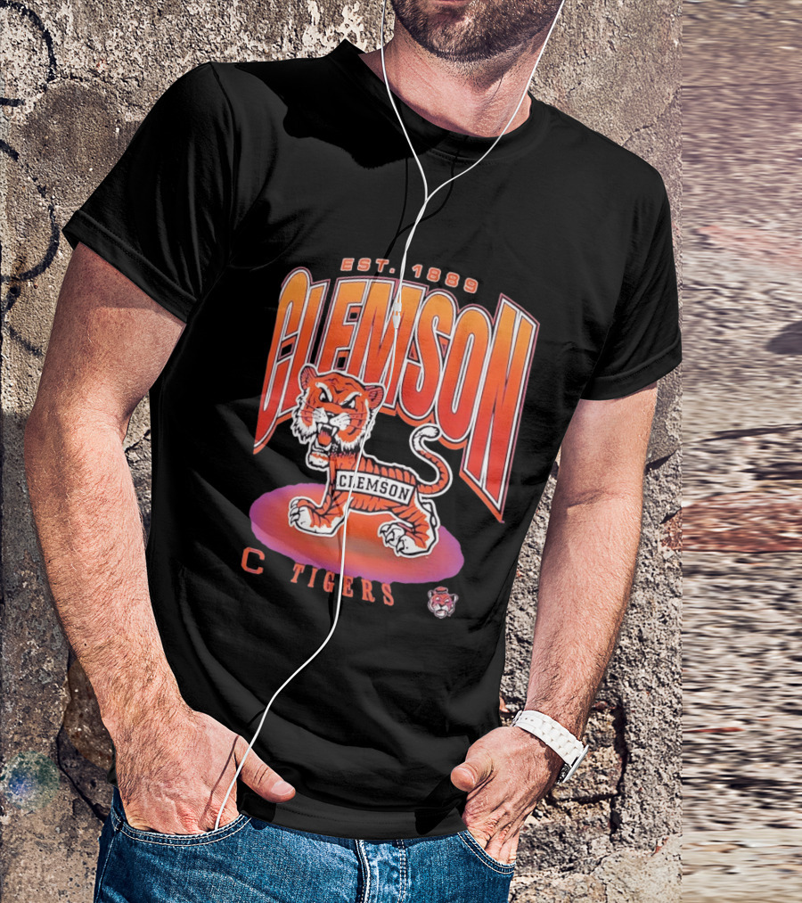 Clemson Tigers Est 1889 Iconic Clemson Football Tiger T-Shirt