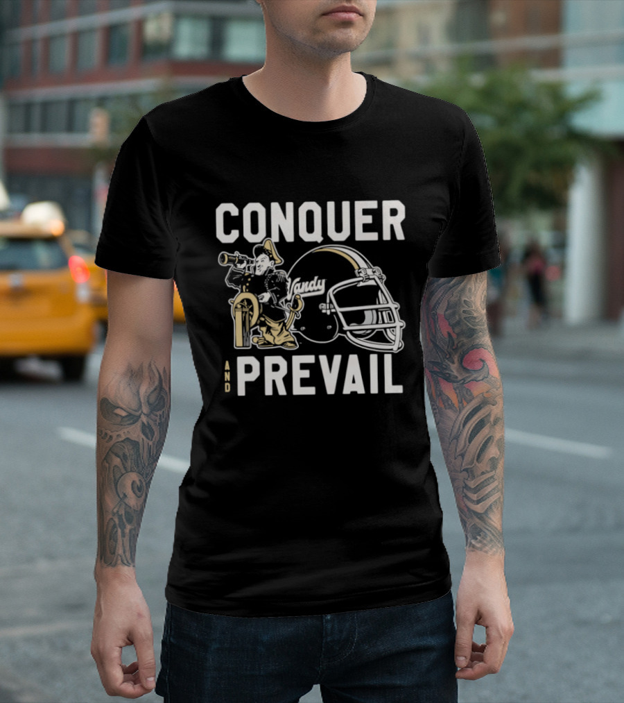Vanderbilt Football Conquer And Prevail Helmet T-Shirt