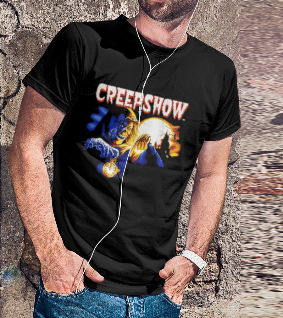 Creepshow Skeleton Holding Pocket With Horror Movie T-Shirt