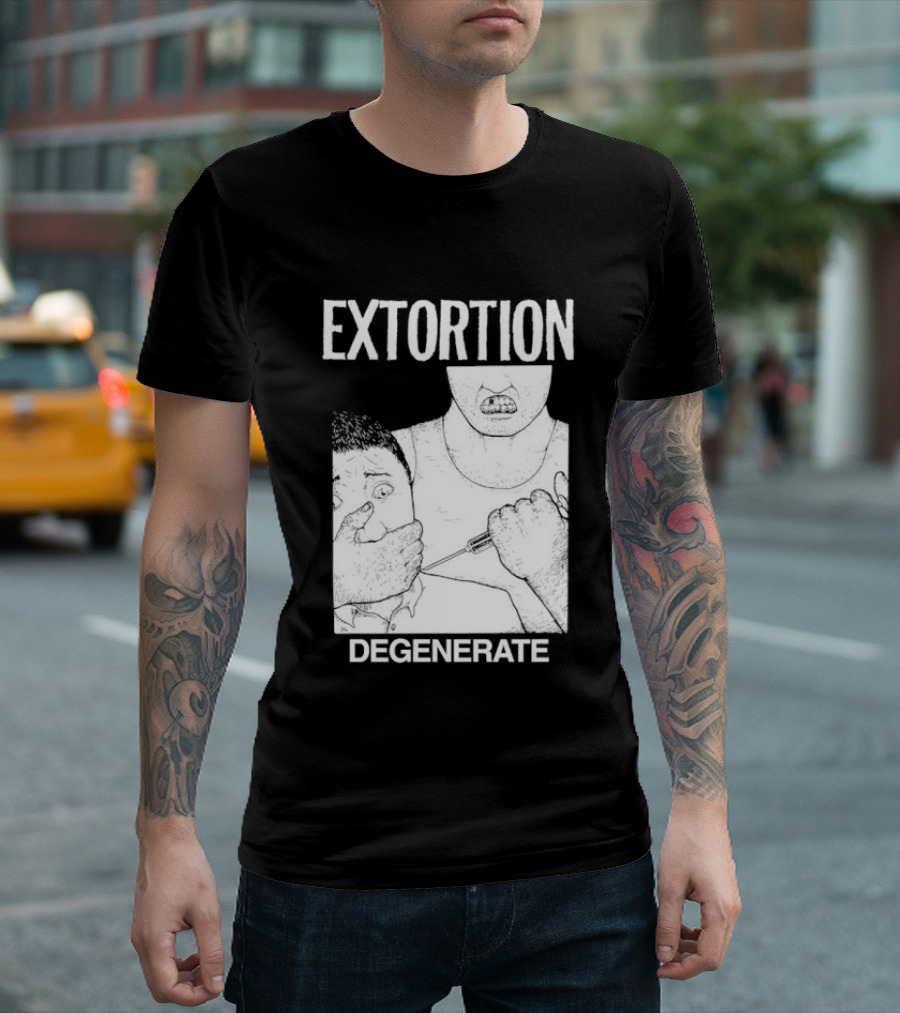 Extortion Degenerate Hardcore Punk Powerviolence Band Merch T-Shirt