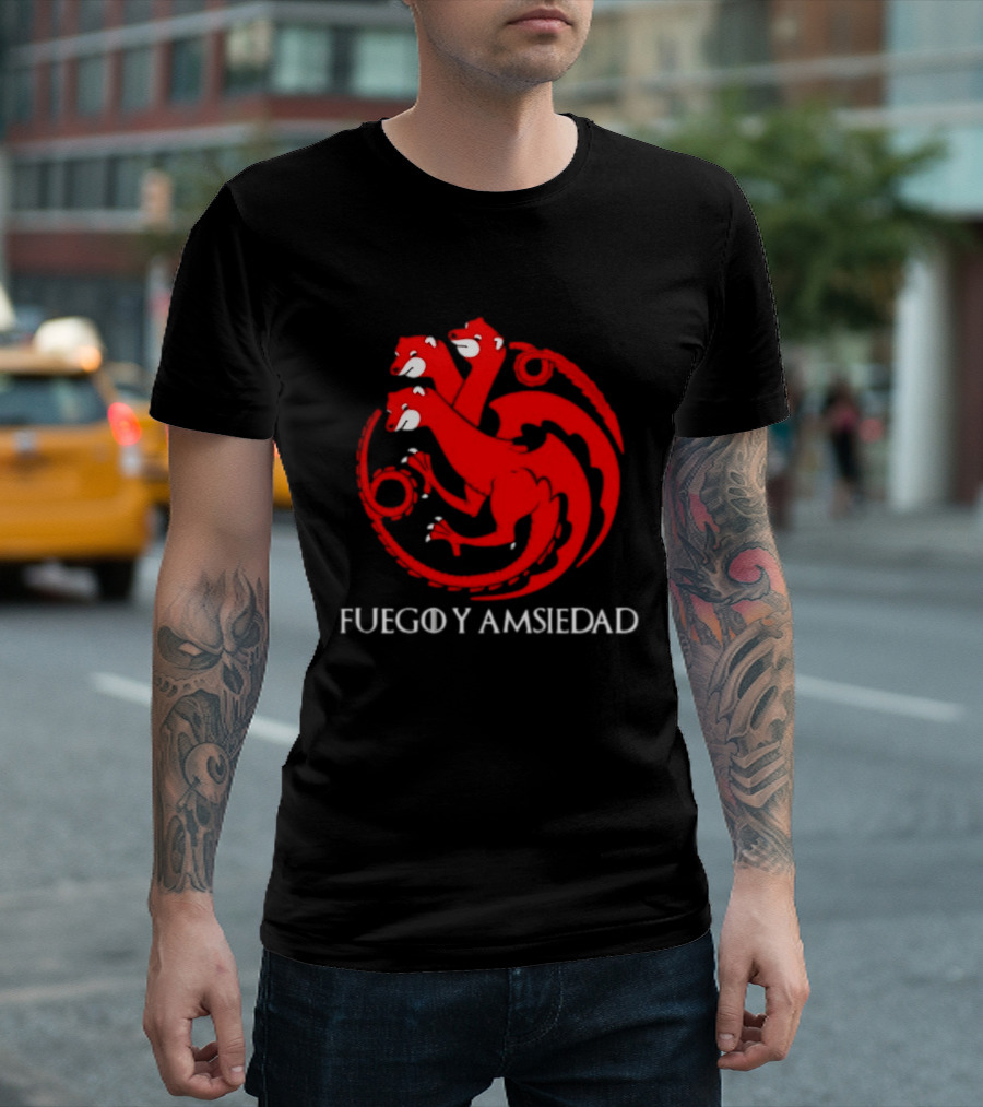 Fuego Y Ansiedad Game Of Thrones House Of The Dragon Three Headed Dragon T-Shirt