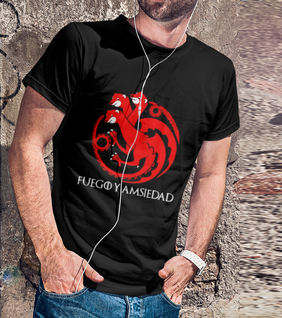 Fuego Y Ansiedad Game Of Thrones House Of The Dragon Three Headed Dragon T-Shirt