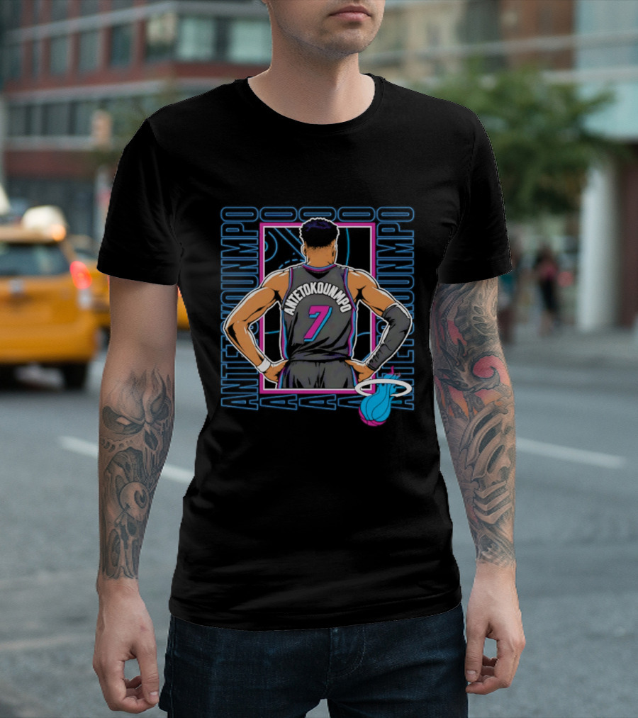 Antetokounmpo Miami Heat Vice Heat 7 Basketball T-Shirt