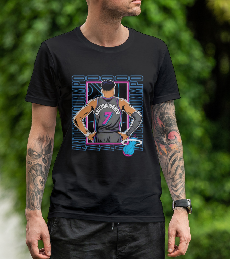 Antetokounmpo Miami Heat Vice Heat 7 Basketball T-Shirt