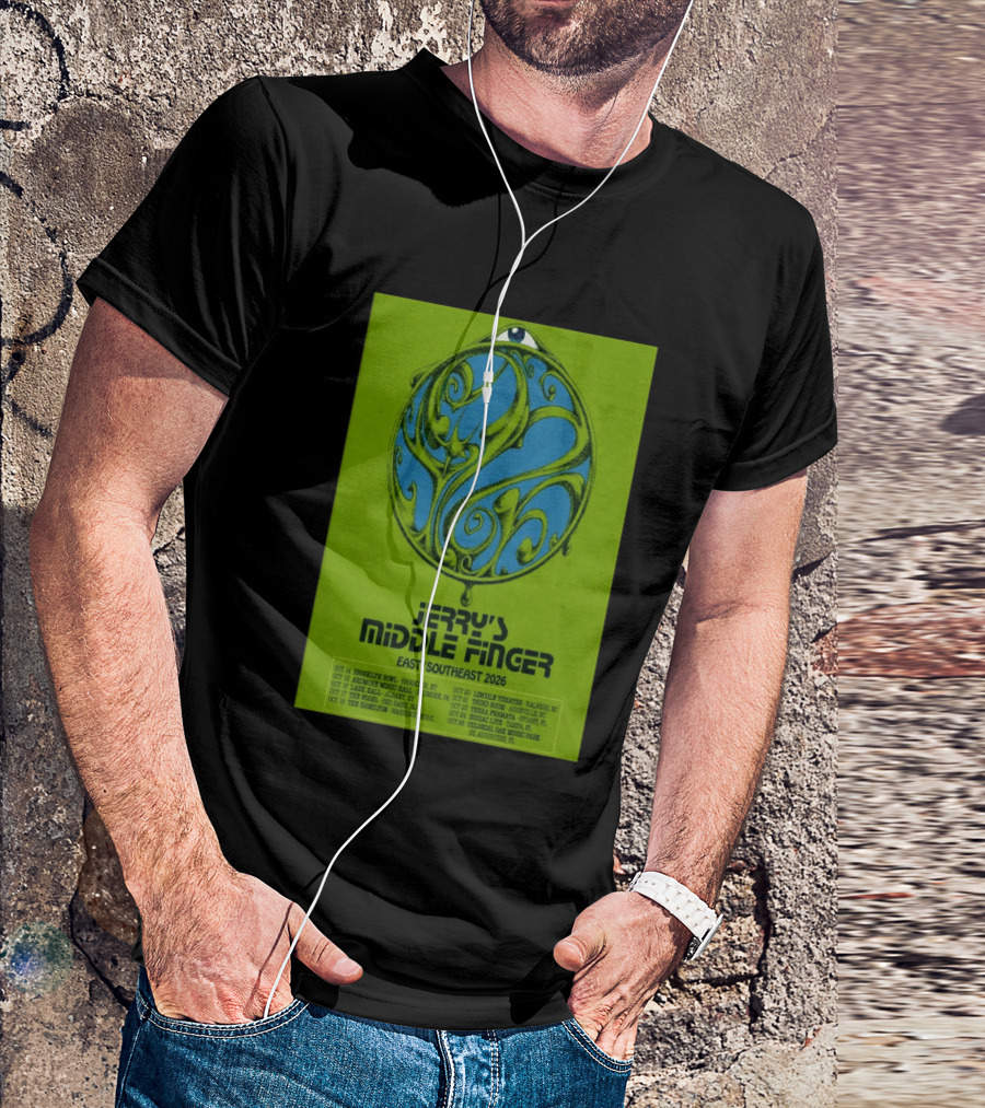 Jerry's Middle Finger East Southeast 2026 Tour Dates With Artistic Eye T-Shirt