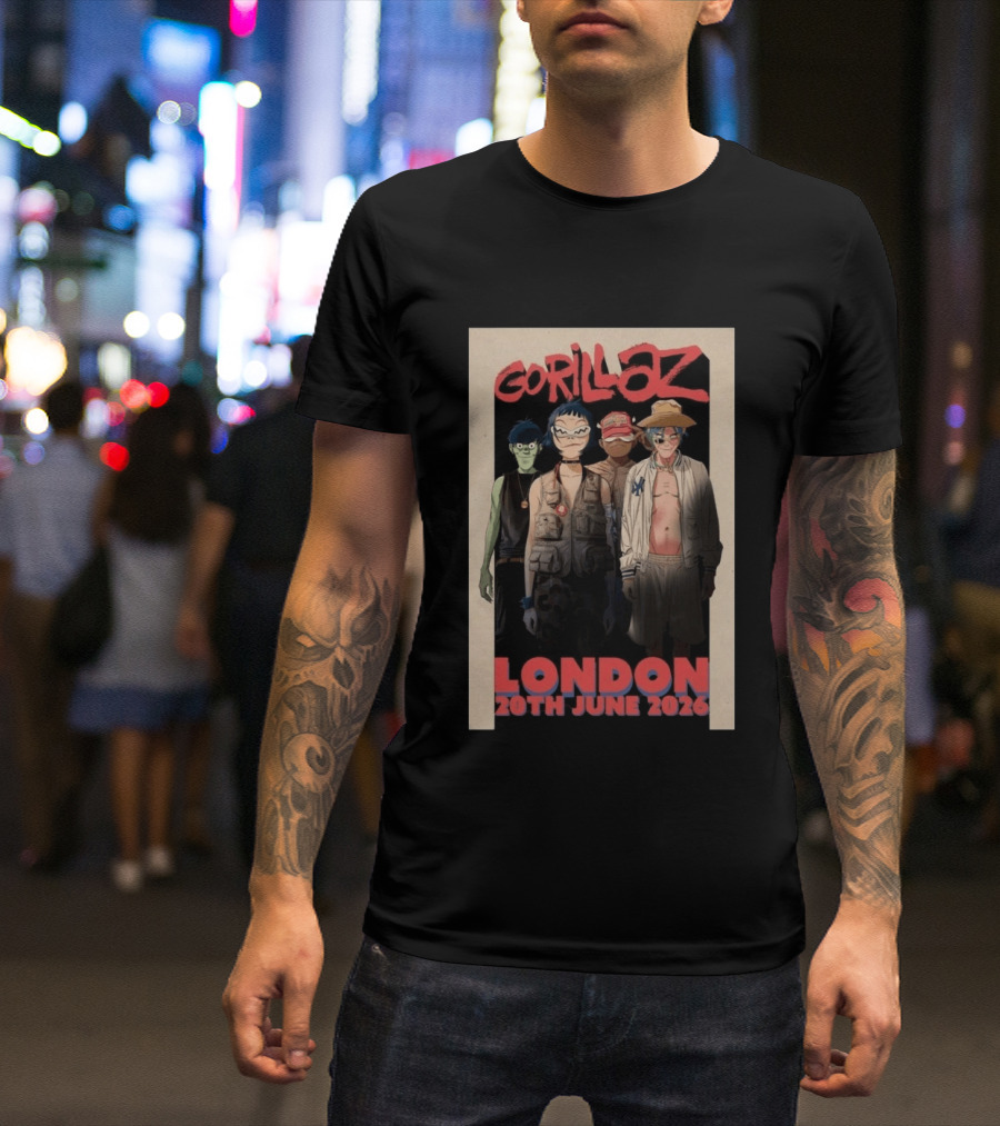 GORILLAZ London 20th June 2026 Event T-Shirt