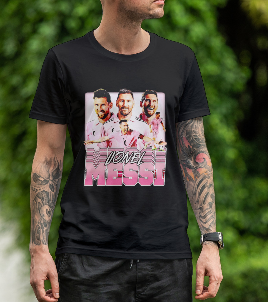 Lionel Messi Inter Miami Celebration Pink Jersey T-Shirt