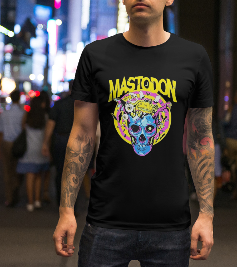 Mastodon Samhain Splosion Skull Halloween Pumpkin Bat Horn Eyeball Explosion T-Shirt