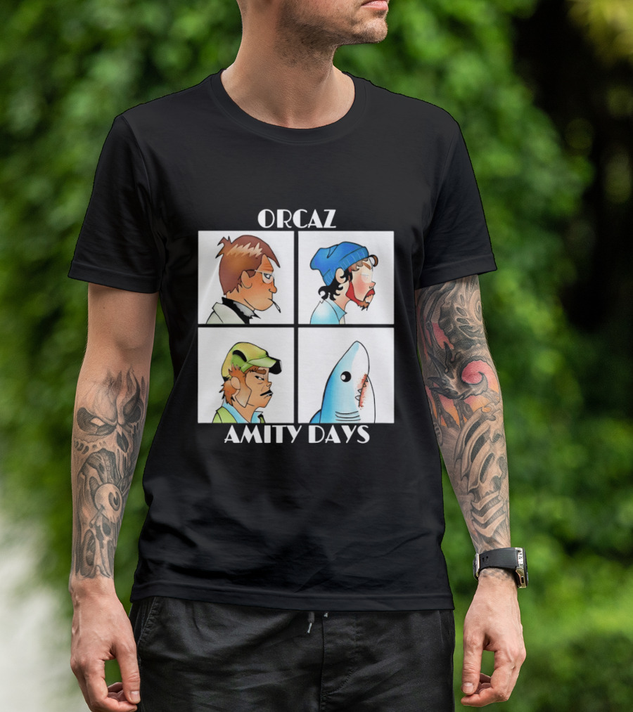 Orcaz Amity Days Four Grid Shark Bite Album Cover T-Shirt
