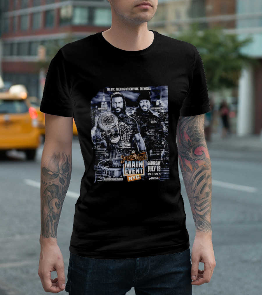 Roman Reigns Jalen Brunson WWE Saturday Night's Main Event Madison Square Garden NYC July 18 T-Shirt