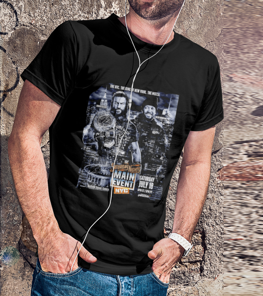 Roman Reigns Jalen Brunson WWE Saturday Night's Main Event Madison Square Garden NYC July 18 T-Shirt