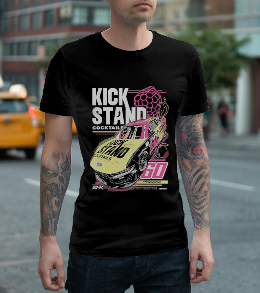 Kickstand Cocktails RFK Racing 60 Ryan Preece Car T-Shirt