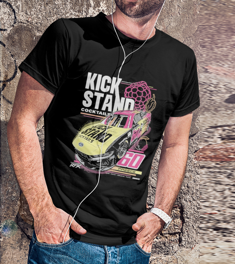 Kickstand Cocktails RFK Racing 60 Ryan Preece Car T-Shirt