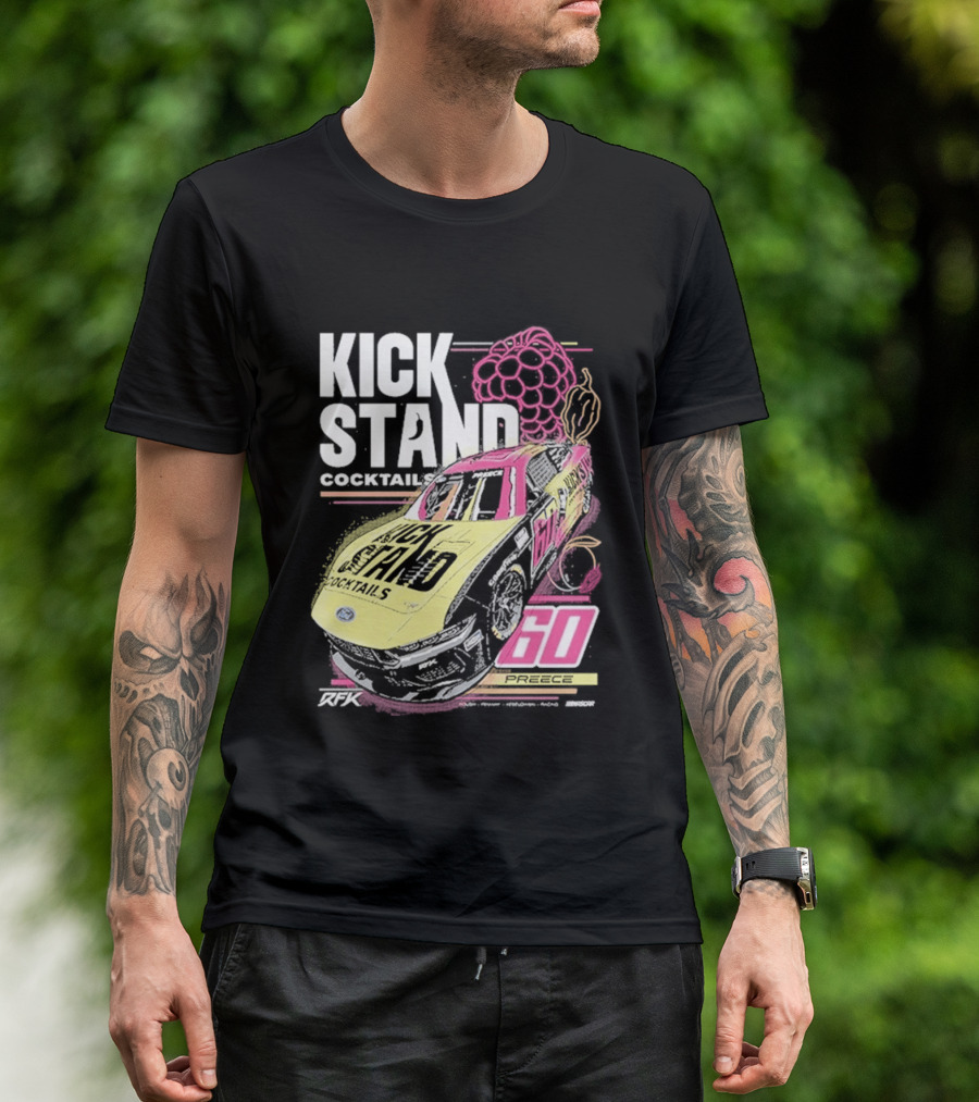 Kickstand Cocktails RFK Racing 60 Ryan Preece Car T-Shirt