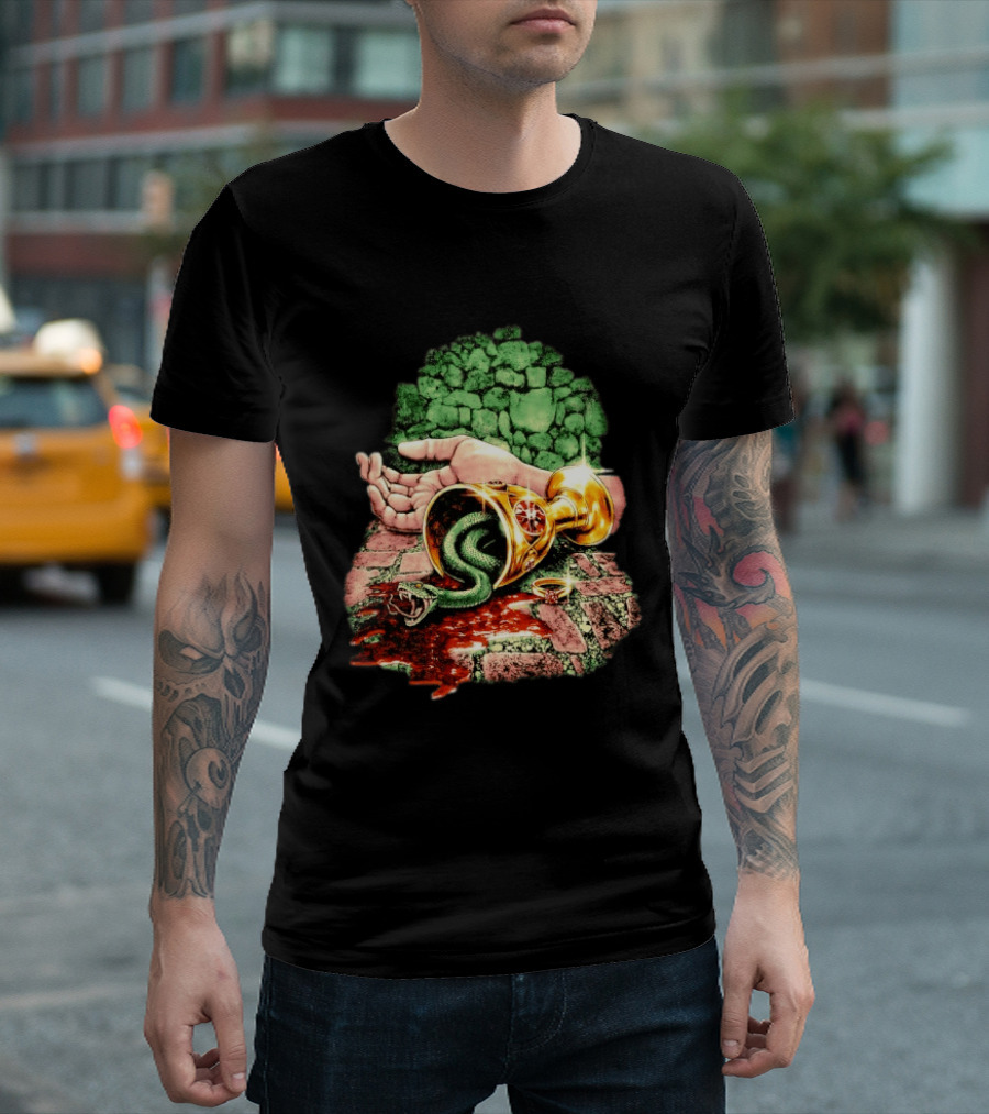 Enchanted Serpent With Golden Chalice And Ring Fantasy T-Shirt