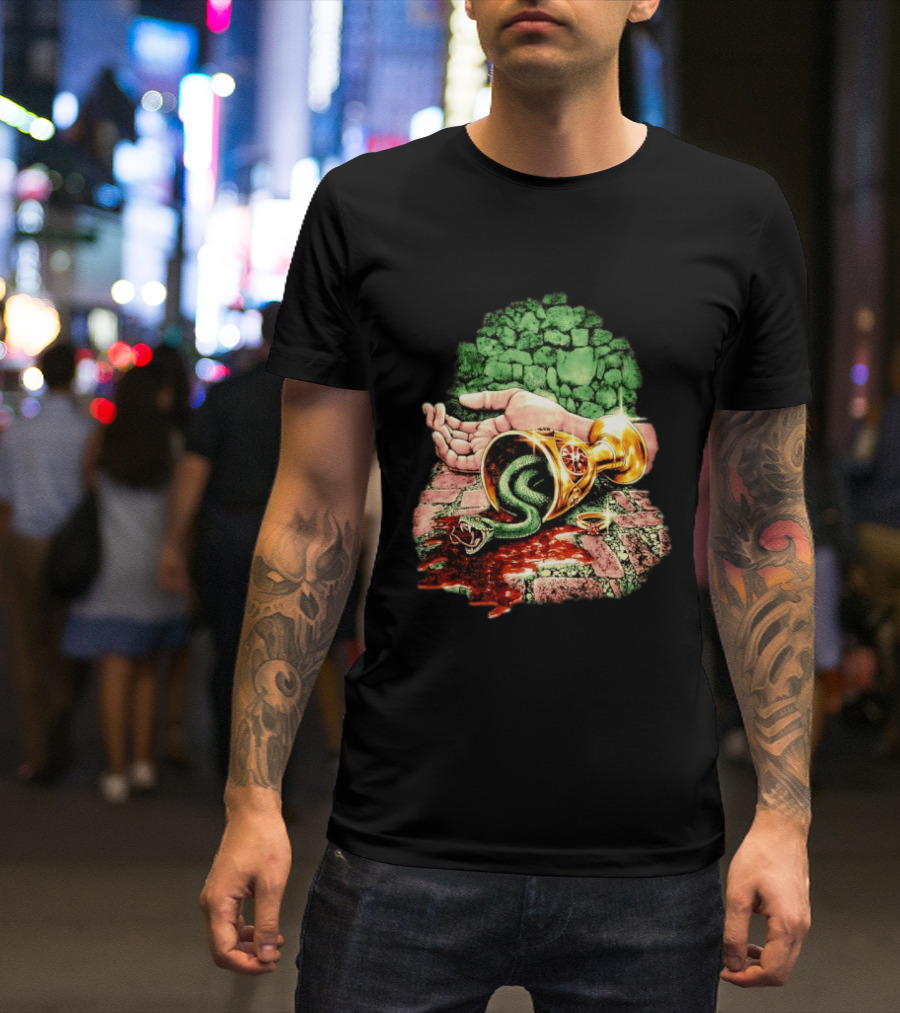 Enchanted Serpent With Golden Chalice And Ring Fantasy T-Shirt