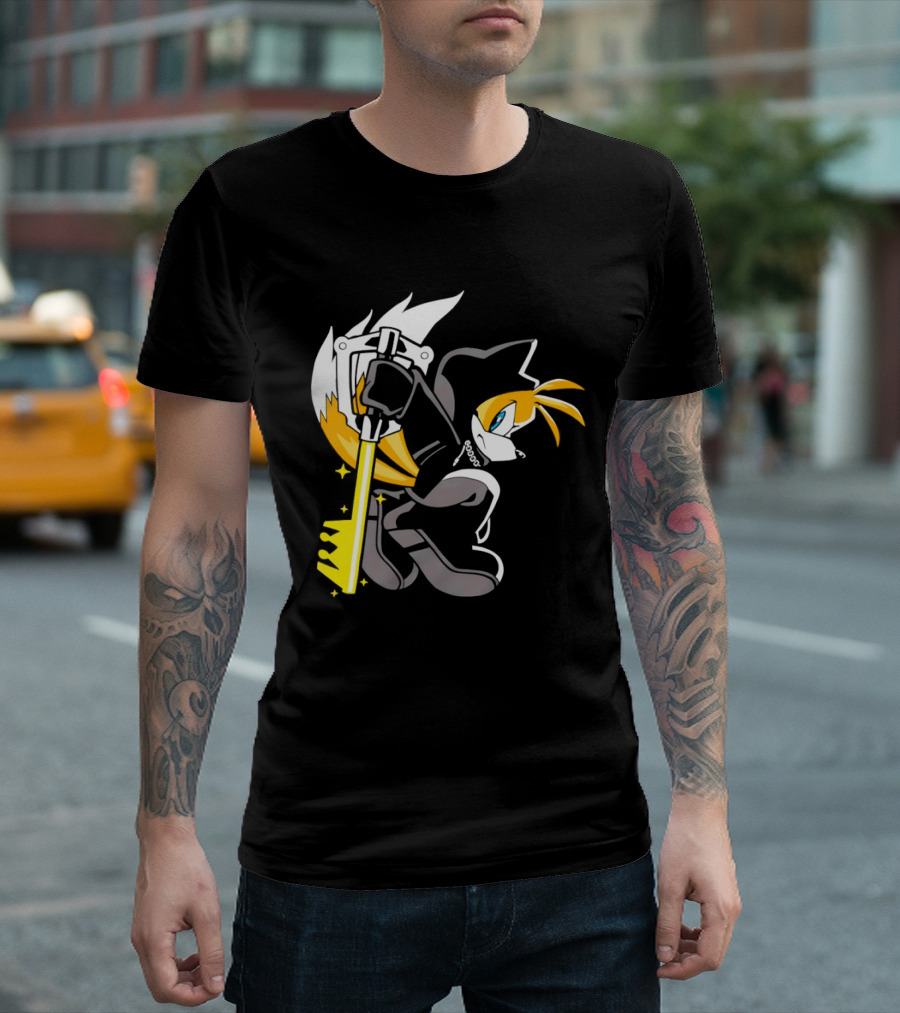 Tails The Fox In Organization XIII Cloak Holding Keyblade T-Shirt