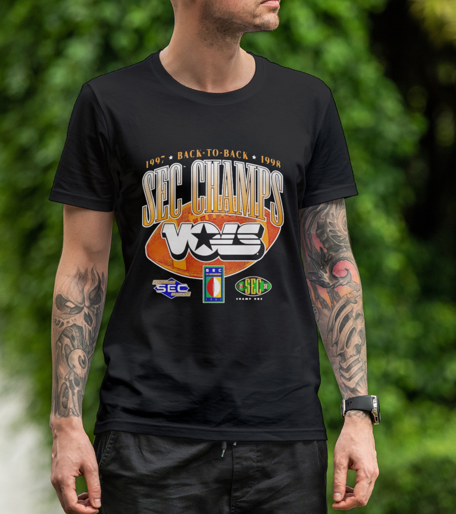 Tennessee Volunteers Vols SEC Champs Back To Back 1997 1998 Football Southeastern Conference Championship T-Shirt