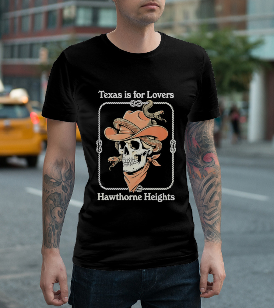 Texas Is For Lovers Hawthorne Heights Cowboy Skull T-Shirt
