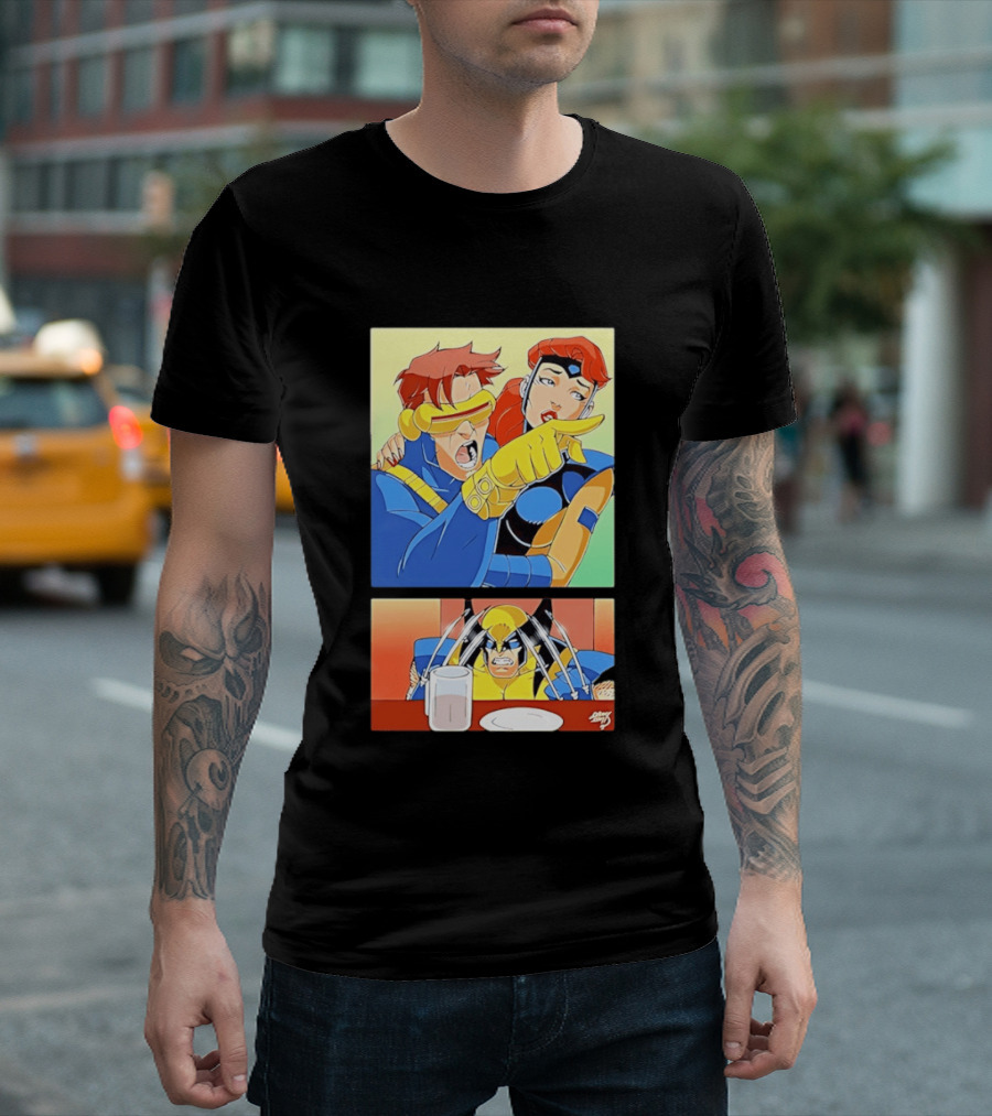 Wolverine Cyclops Jean Grey X Men Meme Classic Comic Panel T-Shirt