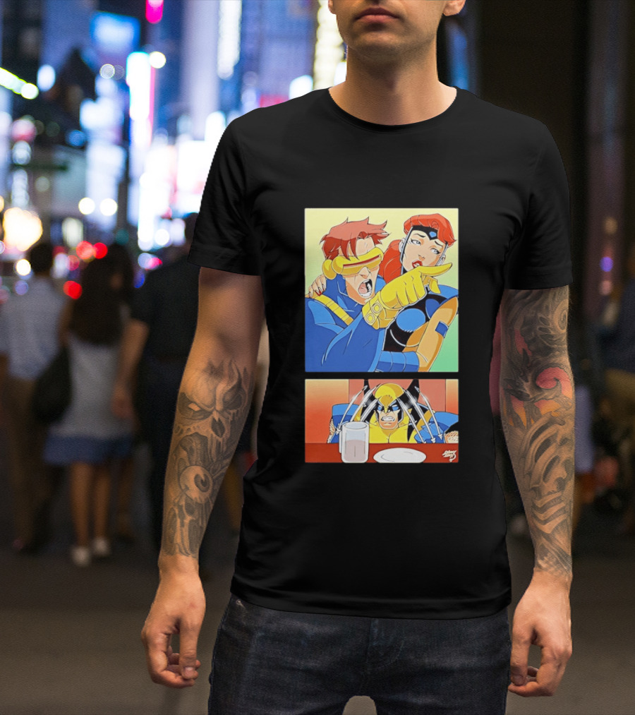 Wolverine Cyclops Jean Grey X Men Meme Classic Comic Panel T-Shirt