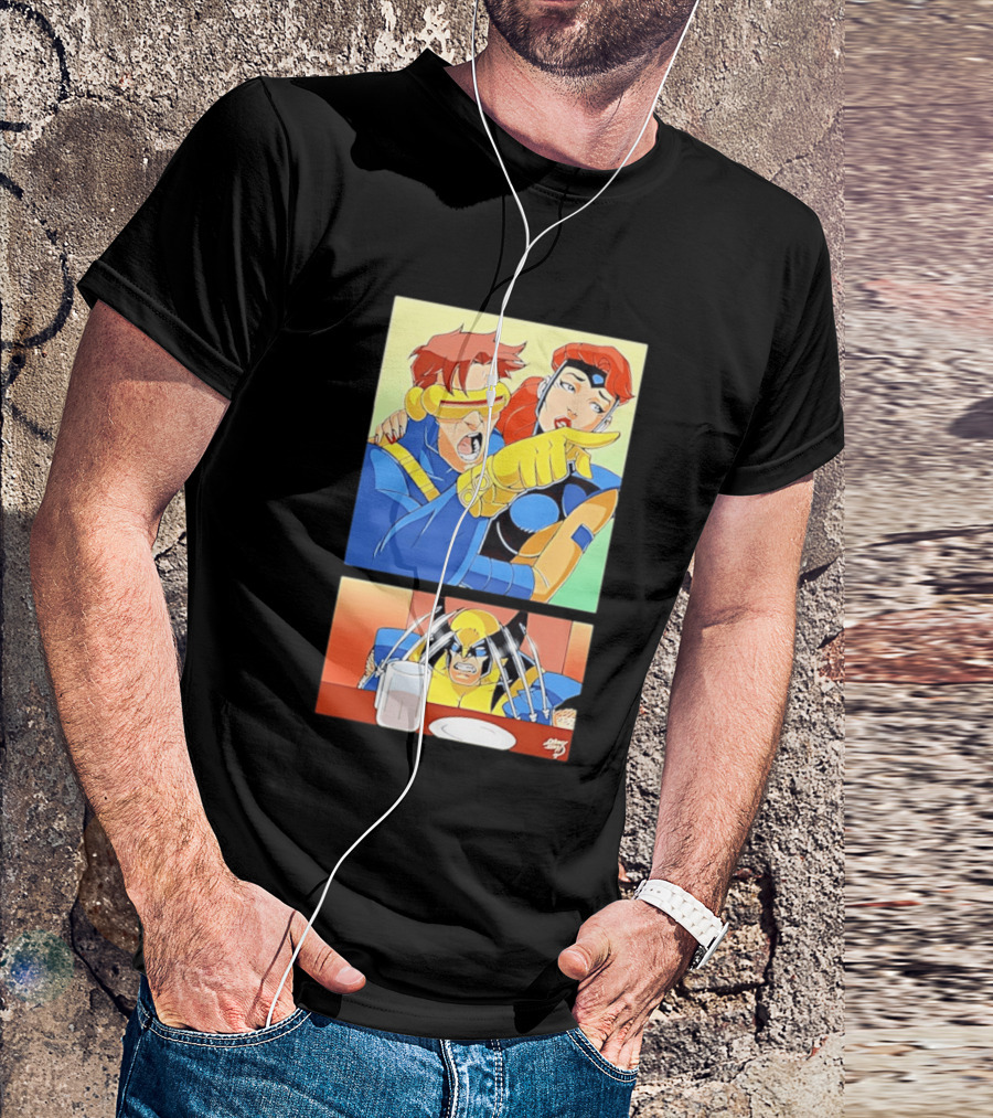 Wolverine Cyclops Jean Grey X Men Meme Classic Comic Panel T-Shirt