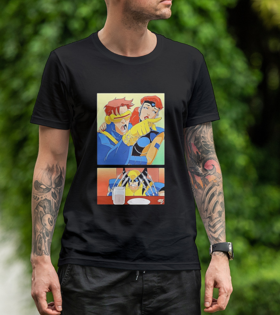 Wolverine Cyclops Jean Grey X Men Meme Classic Comic Panel T-Shirt