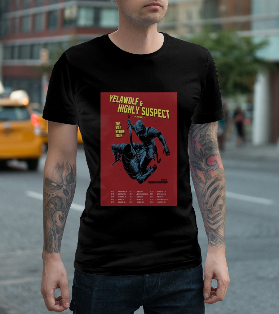 Yelawolf & Highly Suspect Present The War Within Tour 2026 Passengers Unknown Support Dates T-Shirt