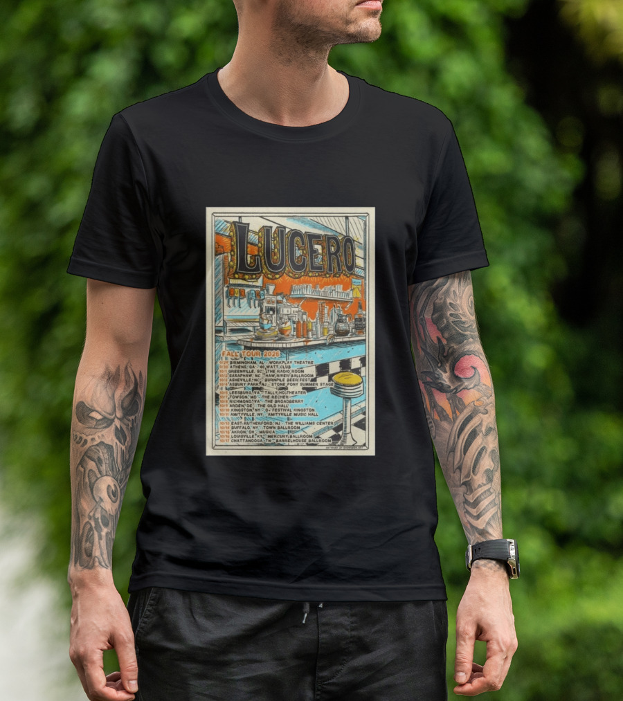LUCERO Fall Tour 2026 Concert Dates And Venues T-Shirt