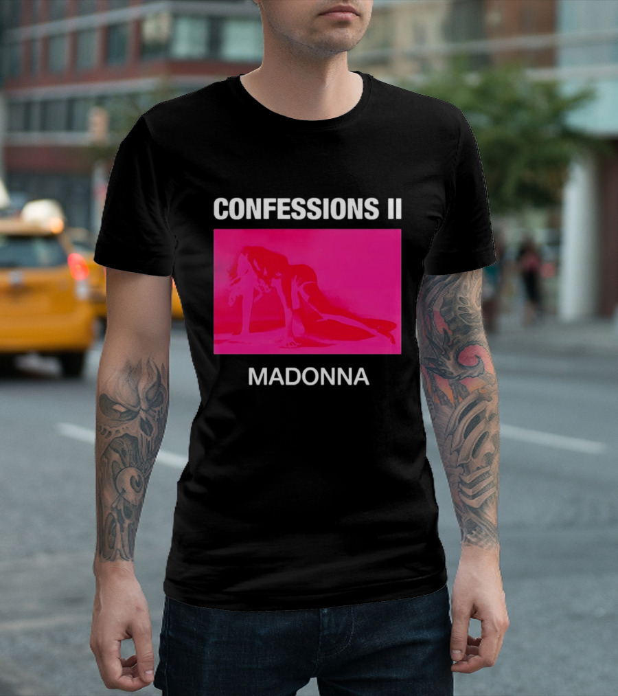 CONFESSIONS II MADONNA Pop Music Album Cover Vibrant Pink Collage T-Shirt