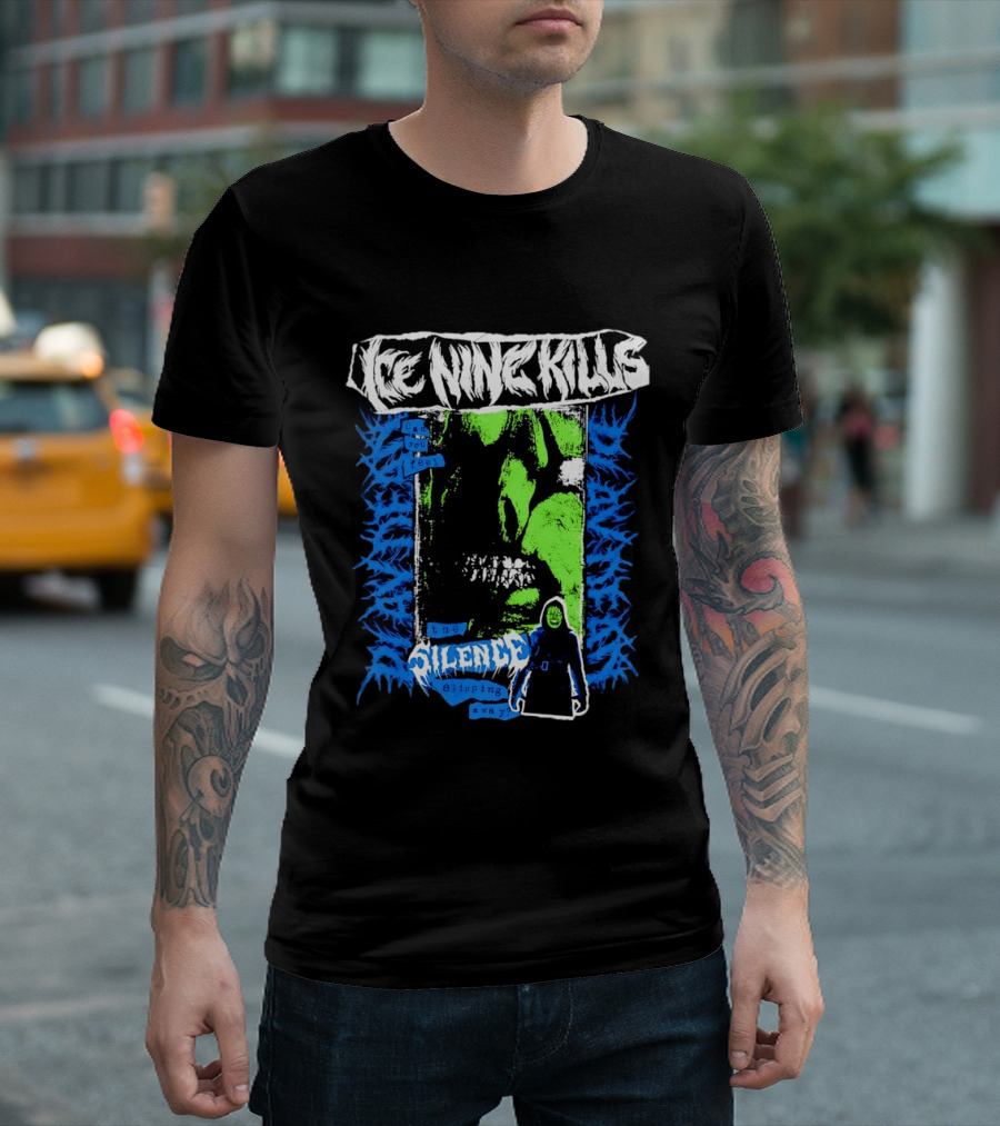 Ice Nine Kills Can You Feel The Silence Slipping Away Horror Themed Psychedelic T-Shirt