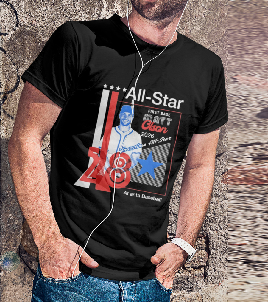 Matt Olson 2026 Four Time All Star Atlanta Baseball 28 First Base T-Shirt
