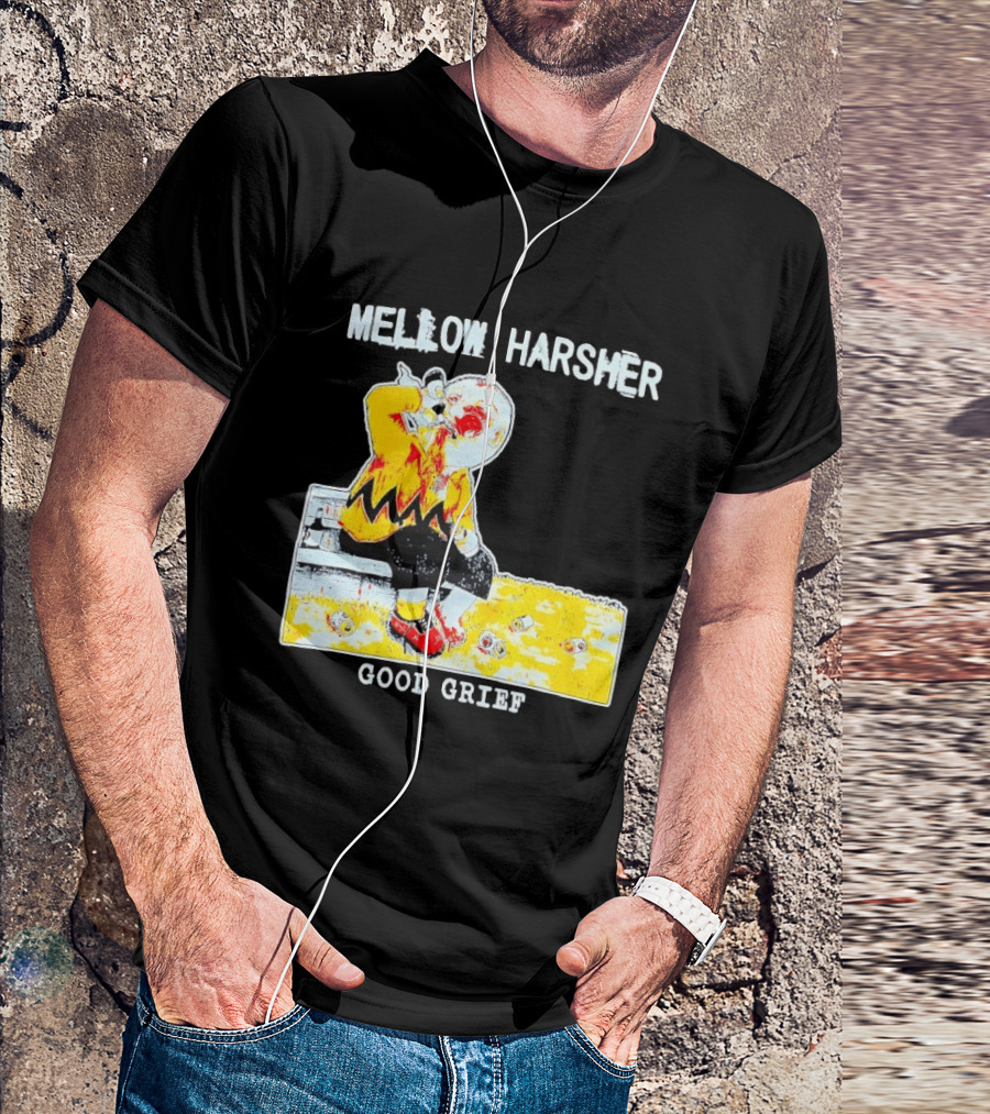 Mellow Harsher Good Grief Charlie Brown Drinking Image T-Shirt