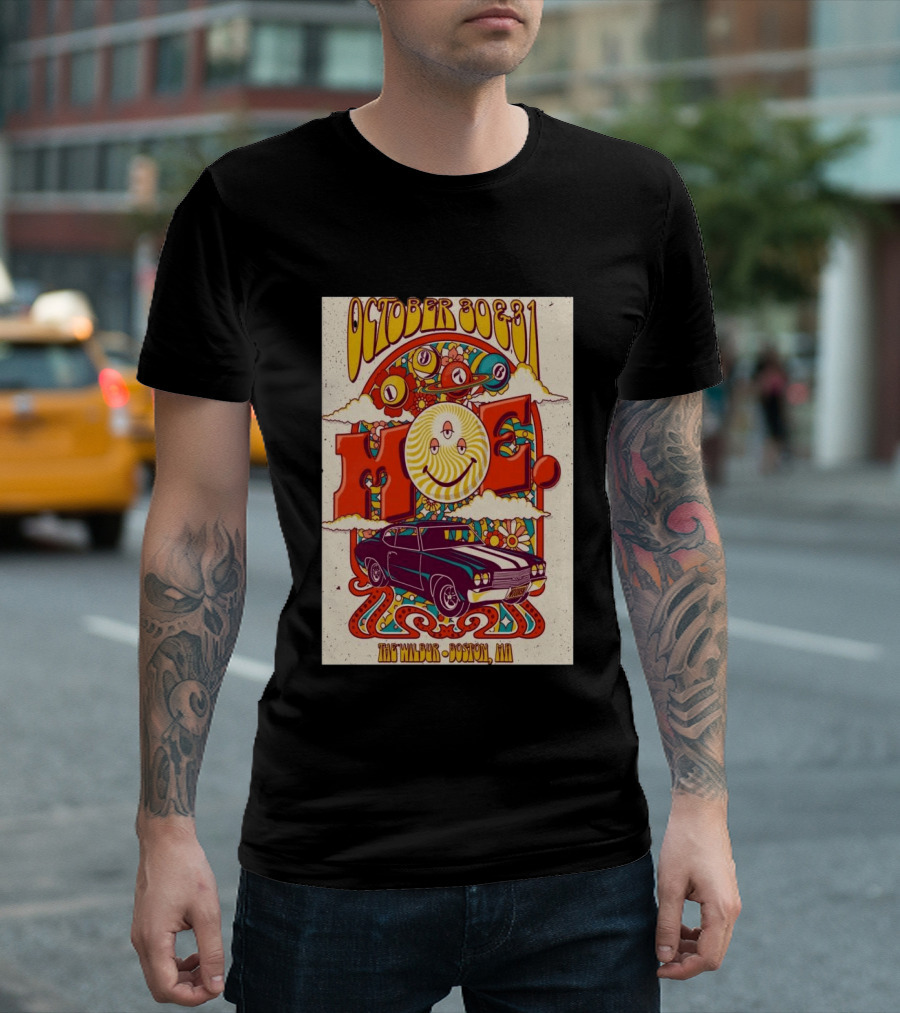 Moe October 30 31 The Wilbur Boston MA Psychedelic Eye Smile 2026 Vintage Car T-Shirt
