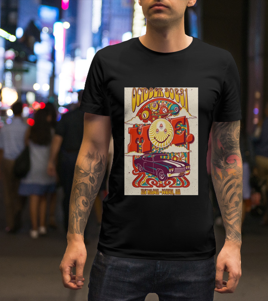 Moe October 30 31 The Wilbur Boston MA Psychedelic Eye Smile 2026 Vintage Car T-Shirt