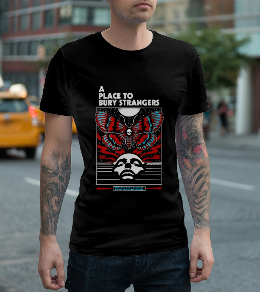 A Place To Bury Strangers Endless Daze Festival Cape Town Butterfly T-Shirt