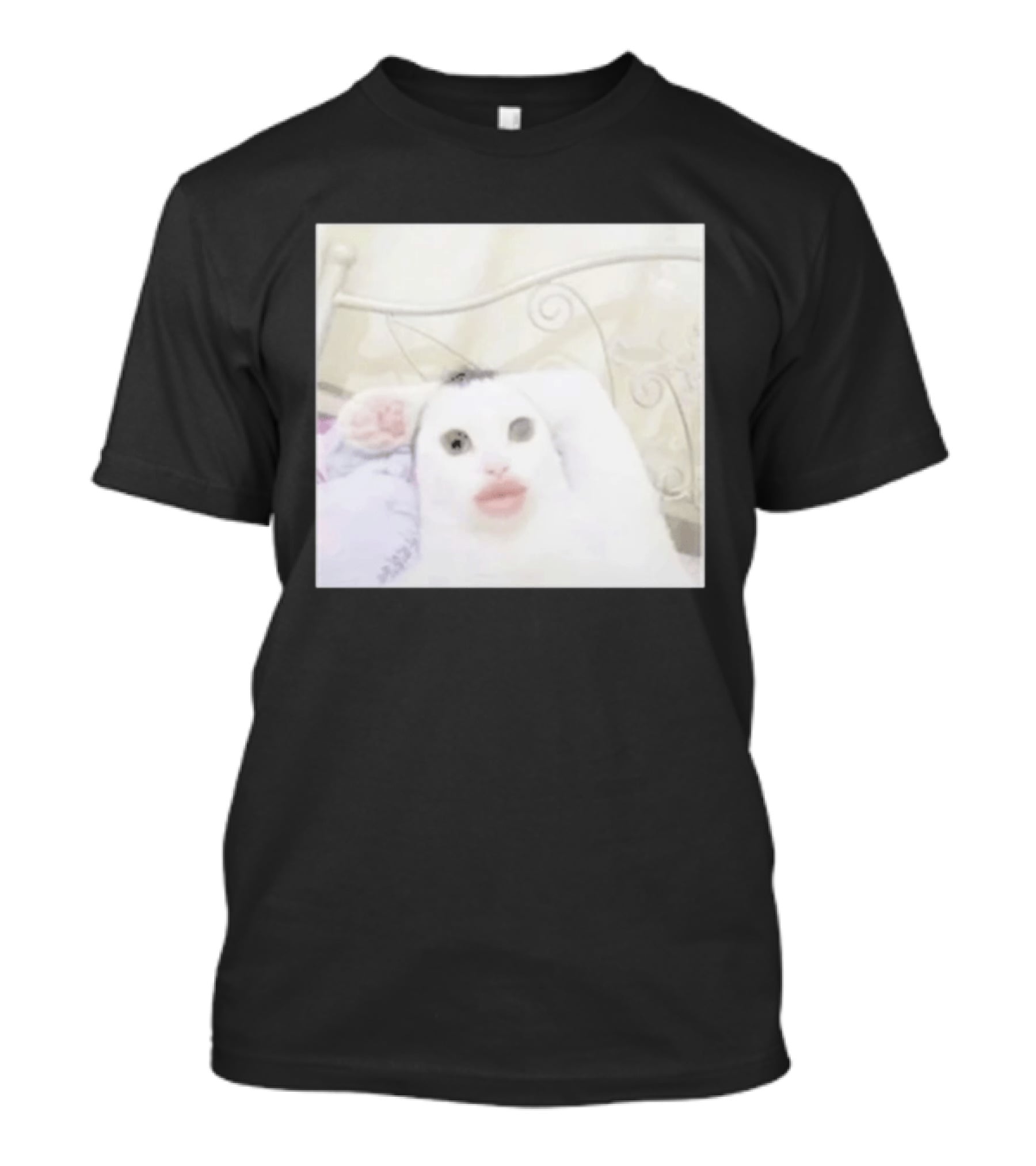 Cursed Cat Meme Funny Distorted Face Filter Selfie T-Shirt