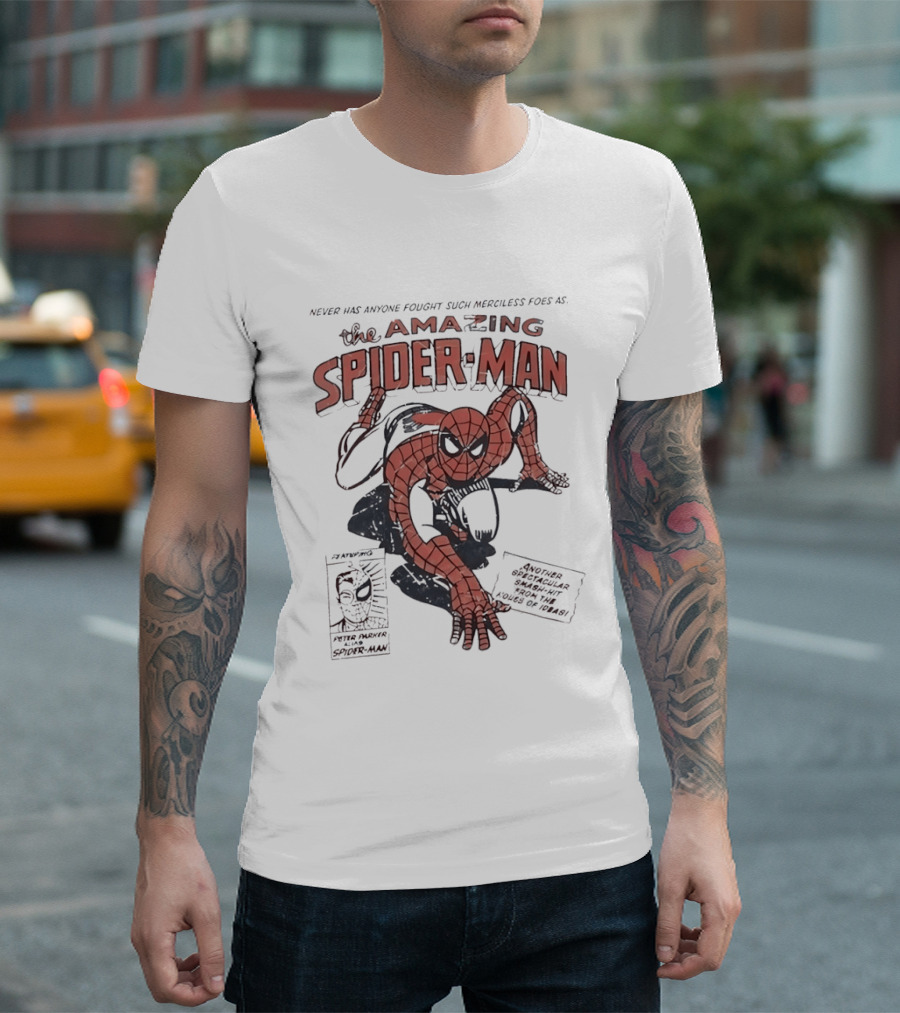 The Amazing Spider Man Never Has Anyone Fought Such Merciless Foes Peter Parker Comic T-Shirt