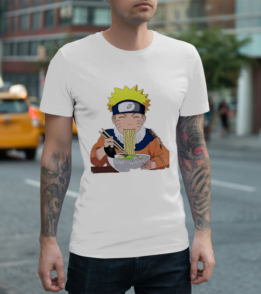 Naruto Uzumaki Ramen Eating Scene Anime Manga Character Popular T-Shirt