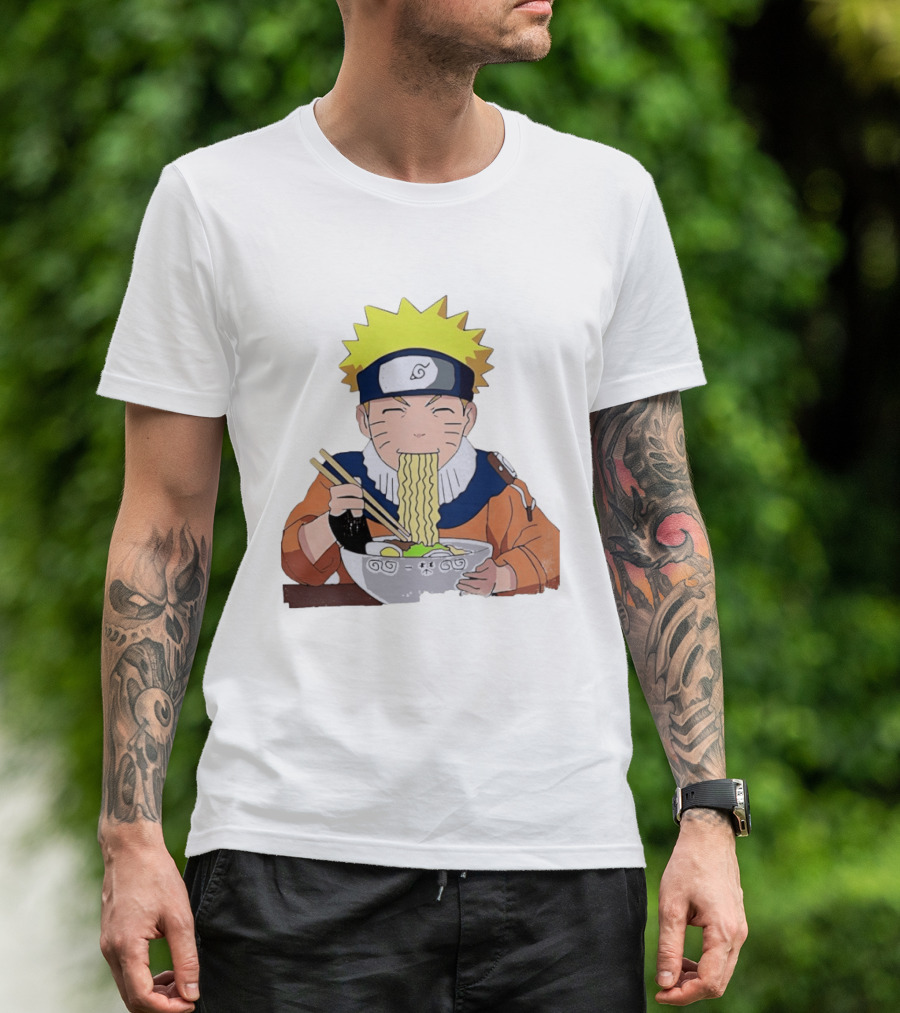 Naruto Uzumaki Ramen Eating Scene Anime Manga Character Popular T-Shirt