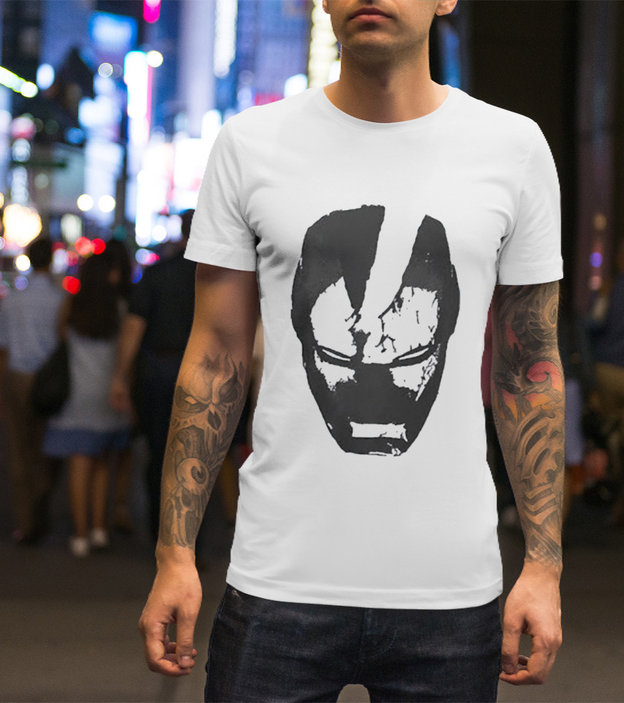 Robert Downey Jr Tony Stark Iron Man Helmet T-Shirt