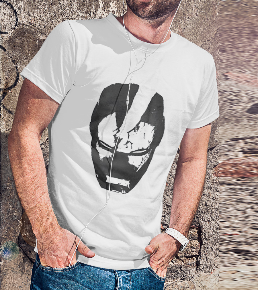 Robert Downey Jr Tony Stark Iron Man Helmet T-Shirt