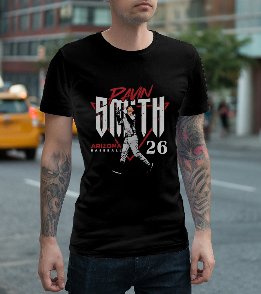 Pavin Smith Arizona Baseball 26 Distressed Sportswear T-Shirt