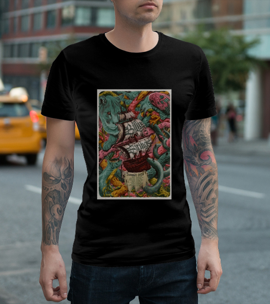 Billy Strings 2026 Summer Tour With Artistic Nature And Ship T-Shirt