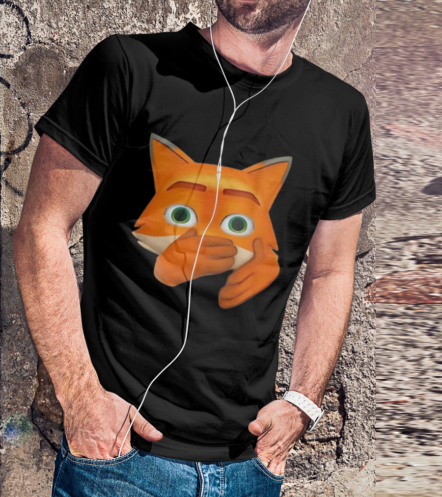 Scuba Fox Emoji Animal Covering Mouth Diving T-Shirt