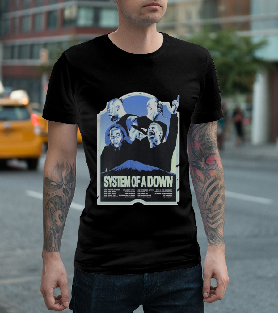 System Of A Down European Tour 2026 Dates Concert Band Members Mount Ararat T-Shirt